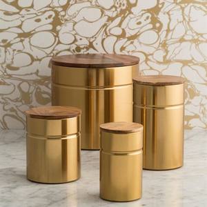 Tarro de Almacenamiento de Cocina Clásico de Cobre con Tapa, Contenedor Decorativo para Té, Café, Azúcar, Especias, Frutos Secos, Organizador de Despensa, Decoración del Hogar - Product Image 1