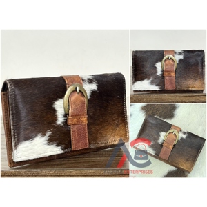 ใหม่กระเป๋าสตางค์หนังแฮนด์เมดแท้แบบใหม่สำหรับผู้หญิงกระเป๋าสตางค์แบบบางกระเป๋าสตางค์หนังสแนปหนังขนสัตว์กระเป๋าสตางค์หนังวัวแท้ - Product Image 1