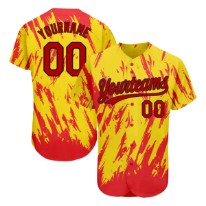 Customizable Baseball Jersey Teamname 00 Navy Yellow Screen Printed Unisex Adult Short Sleeve Moisture Wicking - Product Image 5