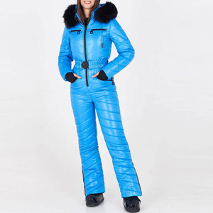 Custom <b>Women</b> Winter <b>One</b> <b>Piece</b> <b>Ski</b> <b>Suit</b> Padded Hooded Snowboard Jumpsuit for Outdoor Snow Sports - Product Image 1