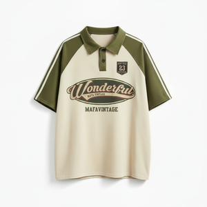 เสื้อโปโลสไตล์วินเทจสำหรับผู้ชายและผู้หญิง ผ้าฝ้ายหนา 100% ปรับแต่งได้ตามต้องการ เสื้อผ้าลำลองแนวสตรีทสำหรับฤดูร้อน - Product Image 1
