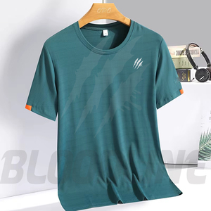 T-shirt en coton 100% pour homme, blanc, coupe classique, col en V, manches classiques, en molleton 220g, tricoté, formel, séchage rapide, uni - Product Image 6