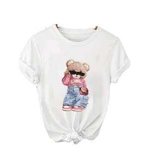 High Quality 100% Combed Cotton Silicone Wash Girls T-Shirt Custom Label Custom Print Crew Neck OEM ODM Manufacturer - Product Image 1