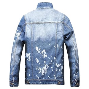 Chaqueta Vaquera para Hombre, Cuello Alto, Estilo Casual, Diseño Desgastado, Cierre de Botones, Corte Regular - Product Image 2