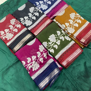 ส่าหรีฐานผ้าไหมแท้หรูหราสง่างามเหนือกาลเวลาสีดำสวมใส่สบายๆทุกฤดูกาล - Product Image 1