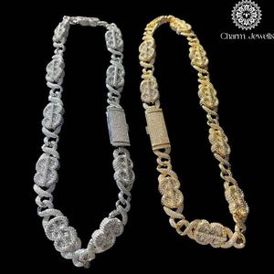 Collier pour homme en moissanite Charm Jewels, plaqué or 14 carats, chaîne à maillons, style hip-hop, taille brillante, micro-incrustation, certifié IGI, idéal pour les soirées - Product Image 5