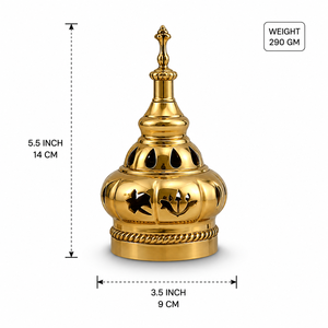 Quemador de Incienso Vintage de Latón con Asa, Soporte Decorativo de Metal para Dhoop Dani, para Templo, Hogar, Hotel, Decoración de Restaurantes - Product Image 1