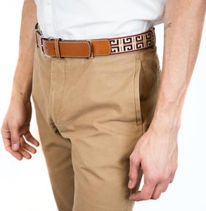 Custom Leather Knit Woven Web <b>Belt</b> Unisex Stretch <b>Elastic</b> Braided Adjustable for Men and Women - Product Image 3