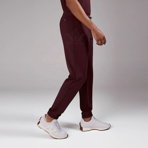 Pantalon de travail médical pour homme, coupe jogger, extensible, respirant, jambe fuselée, bas élastique, multi-poches, pour infirmiers et personnel de santé - Product Image 1