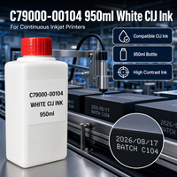 Consommables d'encre CIJ blancs compatibles 950 ml pour imprimante à jet d'encre continu, encre à contraste élevé, référence Lei d79000-00104