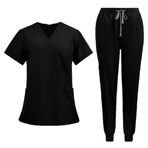 Wholesale Medical <b>Scrubs</b> 75 Polyester 19 Viscose 6 Spandex Healthcare Uniforms Hospital Workwear Custom Logo - Product Image 1