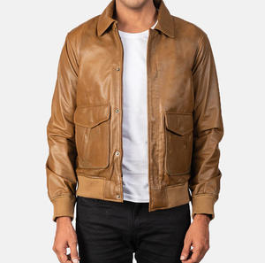 Chaqueta de Cuero para Hombre, Estilo Motero, Cuero Sintético Desgastado, Material de Primera Calidad, Imitación de Cuero - Precio al por Mayor - Product Image 1