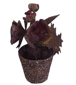 Maceta Decorativa de Metal Moderna Hecha a Mano, Color Natural, para Jardín, Hogar y Pared, Uso en Interiores y Exteriores - Product Image 4