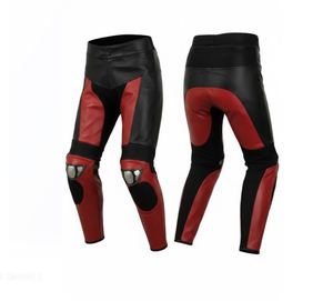 Pantalon en cuir de motard rouge et noir - Product Image 1