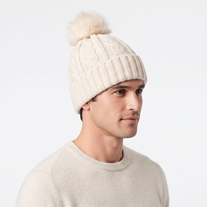 Bonnet d'hiver unisexe en tricot côtelé, doux et chaud, avec pompon en tricot torsadé épais, idéal pour les activités extérieures par temps froid - Product Image 3