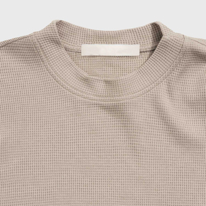 High Quality Oversized Waffle Knit T-Shirt Regular Fit Short Sleeve <b>Turtleneck</b> Cartoon Print Breathable 100% Cotton Men's Casual - Product Image 4