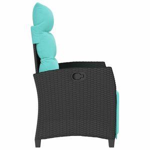 Sedia da giardino reclinabile in polyrattan nero, edizione standard - Product Image 6