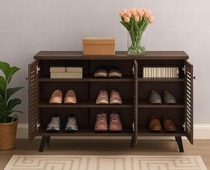 <b>Shoe</b> Rack Wooden with Door - 3 Door 6- Tier Engineered Wood <b>Shoe</b> Rack Organizer for Entryway, Hallway & Bedroom, <b>Space</b> <b>Saving</b> - Product Image 6