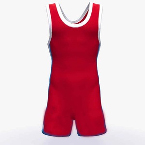 Custom Breathable Sublimated Wrestling Singlet Men's Quick Dry Polyester Spandex <b>Blend</b> Performance Sports Wear - Product Image 3