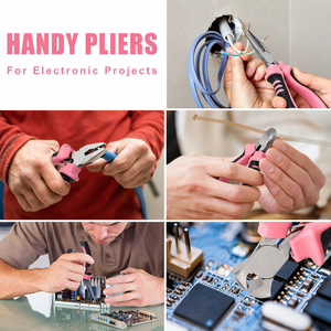 INTENSE SURGICAL INSTRUMENTS Mini 6-Piece Stainless Steel Jewelry Making <b>Pliers</b> <b>Set</b> (Needle Nose Long Nose Cutters) Pink Storage - Product Image 4