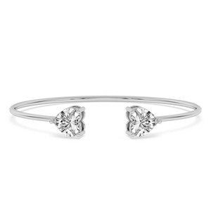 Bracelet jonc flexible en or rose/jaune/blanc 14 carats de luxe avec diamants de laboratoire Amoura en forme de cœur (5 CT.) Tw. Portez des bracelets - Product Image 1