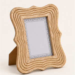 Classic Wavy Wooden Photo <b>Frame</b> Solid Mango <b>Wood</b> Scalloped <b>Picture</b> <b>Frame</b> Tabletop Desktop Decor Wholesale <b>Wood</b> <b>Frame</b> - Product Image 1