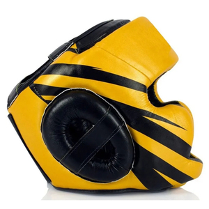Casque de protection pour la tête de boxeur MMA pour hommes, en cuir véritable, protection intégrale du visage, en caoutchouc PU, vente en gros - Product Image 2