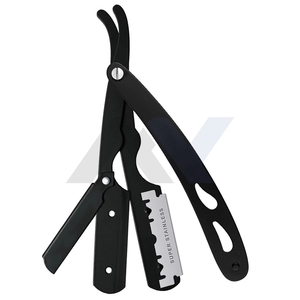 Rasoir de barbier professionnel classique à lame droite pour hommes avec lame simple en acier inoxydable, léger pour le rasage - Product Image 4
