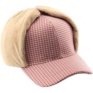 Gorra de béisbol con orejeras de forro polar, gorro de invierno unisex, informal, rojo y blanco - Product Image 1