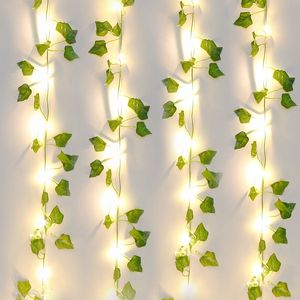 360Pcs Artificial Ivy String <b>Lights</b> Battery Powered 100Pcs LED Beads DIY Decorative Night <b>Light</b> Fake <b>Leaf</b> Fairy Lamps - Product Image 4