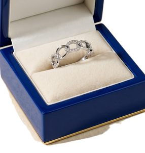 Bague en or massif 10K/14K/18K avec diamant de laboratoire rond certifié IGI, couleur DEF, clarté VVS/VVS, forme marquise torsadée, certifiée IGI - Product Image 1