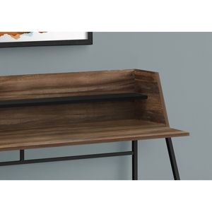 Scrivania Moderna Contemporanea da 48 Pollici per Ufficio Domestico con Ripiani Portaoggetti, Laminato Marrone e Metallo Nero per Lavoro con Laptop - Product Image 3