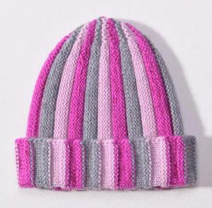 Unisex Vintage Striped Adjustable Beanie <b>Hat</b> 100% Acrylic Hand Knitted <b>Winter</b> for Adults Casual Style - Product Image 2