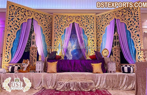 Decoración de Escenario Colorida para Noche de DJ Musulmán, Decoración de Escenario para Noche de Sangeet de Boda India, Decoración de Escenario Colorida para Mehndi de Boda India, Reino Unido - Product Image 4