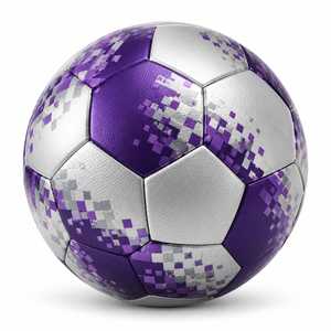 Balón de Fútbol para Entrenamiento en Interiores/Exteriores ESTRELLA INTERNATIONAL, Talla 5, Diseño de Píxeles Morados y Plateados - Product Image 1