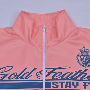Gold <b>Feather</b> Pink Racer Jacket <b>With</b> Number 24 Print Zipper Closure Sporty Style Unisex Spring Wear Casual <b>Top</b> <b>with</b> Custom Logo - Product Image 3