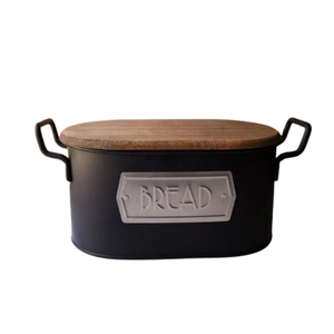 Large Capacity Brown Color Farmhouse Bread <b>Box</b> for Kitchen Countertop Wooden Lid Medium Size Bread Storage Container - Product Image 5
