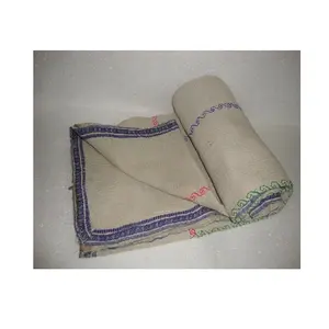 Fine Vintage Kantha couette bohème literie couvre-lit couverture jeter à la main cousu à la main coton 100% coton indien à la main