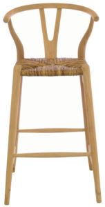 Solid Wood Commercial Bar Chair Woven Rattan Seat Y <b>Back</b> <b>Counter</b> <b>Stool</b> Modern Kitchen Island Seating Restaurant Dining - Product Image 3