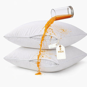 Protector de Almohada Rectangular Liso de Fábrica al por Mayor, Reutilizable, Duradero, Impermeable, con Cierre de Cremallera Seguro, para Hogar y Hotel - Product Image 1