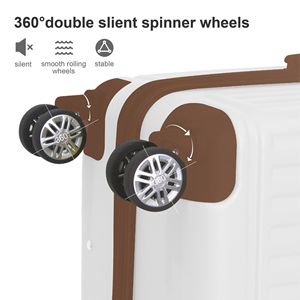 Set di Valigie Premium in ABS Marrone 3 Pezzi 20'' 24'' 28'' con Manico Multi-Posizione Ruote Silenziose Girevoli Approvato TSA - Product Image 5