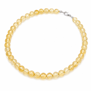 สร้อยคอลูกปัดลาบราโดไรต์ขนาด 9 มม. พร้อมอัญมณีทรงกลมสีเทา ประกายสีฟ้าโทนอุ่น ดีไซน์ทันสมัย พร้อมตัวล็อกสีโรสโกลด์และสีกันเมทัล - Product Image 4