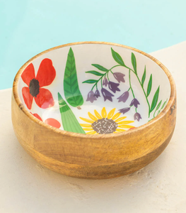 Tazón de servir de madera con estampado de esmalte, se acepta logotipo personalizado, tazón de esmalte personalizado con estampado de girasol, mejor precio - Product Image 1