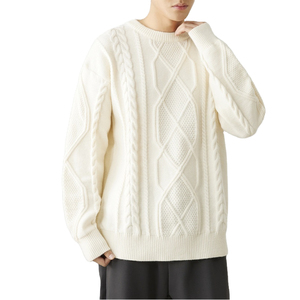 Suéter de Hombre a Rayas, Tejido a Máquina, Manga Larga, Estándar, Cálido para Invierno, Informal, Poliéster/Algodón, con Logotipo Personalizado - Product Image 2