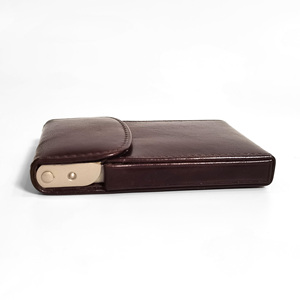 [Best Deal] Top Quality Castello Genuine Vegetable Tanned Leather Metal Card Case <b>Smart</b> <b>Wallet</b> Men's Slim Black Brown 5 Colors - Product Image 2