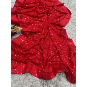 Sari de soirée de créateur avec de magnifiques broderies de sequins pour les fêtes - Product Image 2