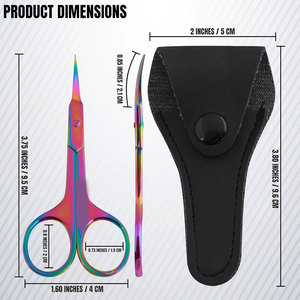 Ciseaux à ongles professionnels de haute qualité en acier inoxydable multicolores, design arc-en-ciel incurvé, outil de soin des cuticules tranchant pour la manucure - Product Image 2