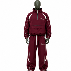Wholesale Mens Jacket <b>Jogger</b> Pants Set in <b>Nylon</b> with Elastic Waist for Sportswear Retailers OEM Bulk - Product Image 2