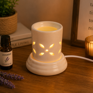 Mini Ceramic <b>Electric</b> <b>Oil</b> <b>Diffuser</b> Burner | Handcrafted Aromatherapy Warmer for Home Fragrance Wellness Spa Decor Premium Gift - Product Image 3