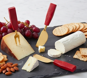 Red <b>Cheese</b> <b>Knife</b> <b>Set</b> Stainless Steel Handle Durable Sharp Perfect For <b>Cheese</b> Pizza Flatware And Kitchen Use Hotel And Restaurant - Product Image 6
